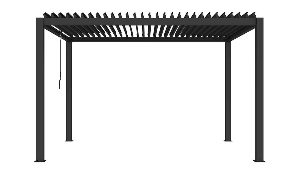 Manuelle bioklimatische Alu-Pergola Amboise 4x3m 34N Anthrazit – Bild 4
