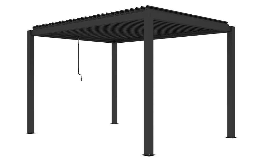 Manuelle bioklimatische Alu-Pergola Amboise 4x3m 34N Anthrazit