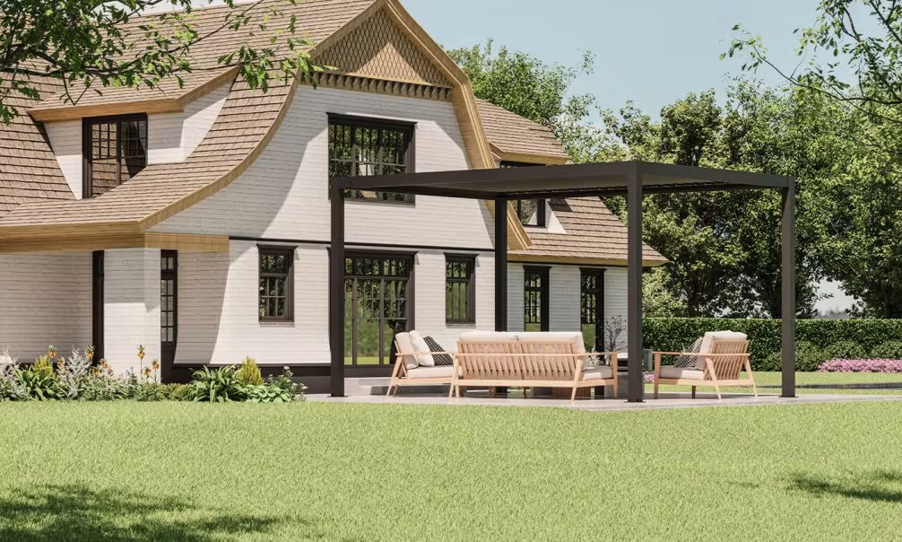 Manuelle bioklimatische Alu-Pergola Amboise 3x3m 33N Anthrazit – Bild 3