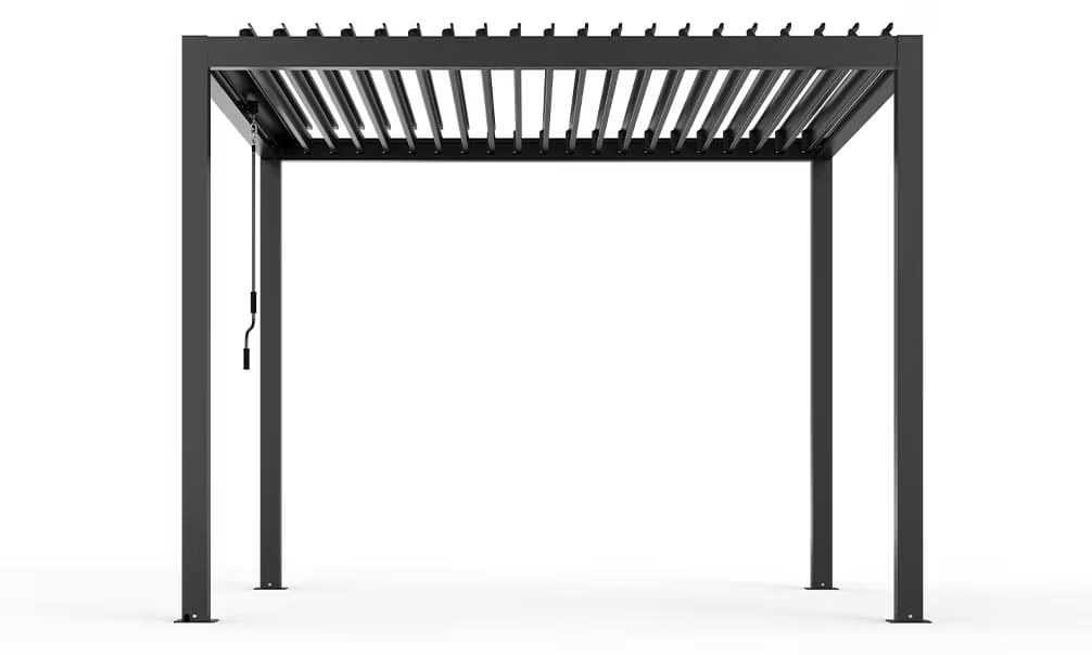 Manuelle bioklimatische Alu-Pergola Amboise 3x3m 33N Anthrazit – Bild 4