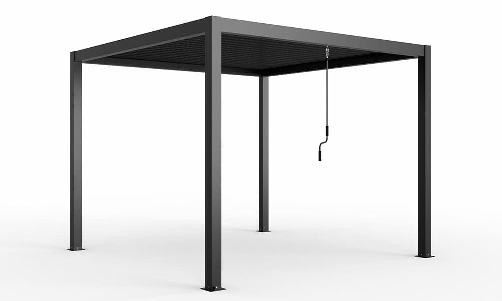 Manuelle bioklimatische Alu-Pergola Amboise 3x3m 33N Anthrazit