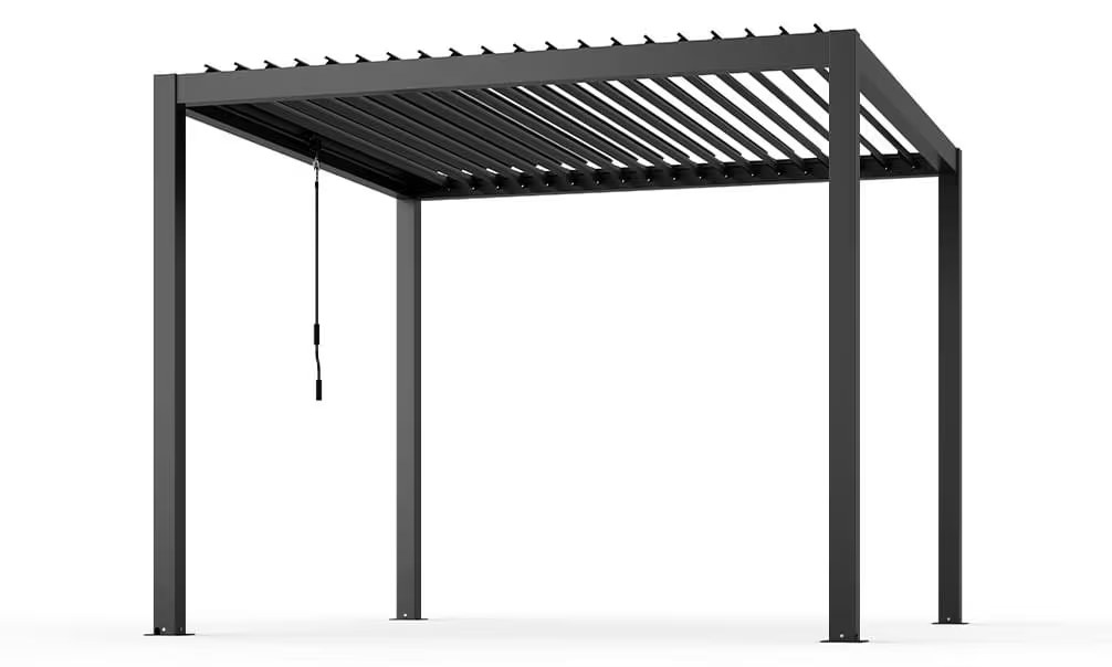 Manuelle bioklimatische Alu-Pergola Amboise 3x3m 33N Anthrazit – Bild 5