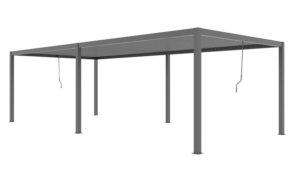 Manuelle bioklimatische Alu-Pergola Amboise 6x3m 36N Anthrazit