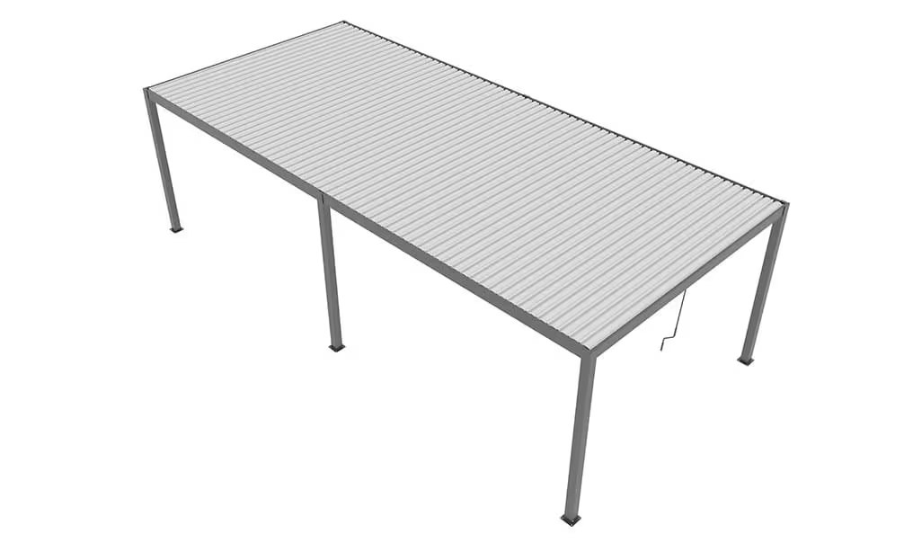 Manuelle bioklimatische Alu-Pergola Amboise 6x3m 36NB Anthrazit, weiße Alu-Lamellen – Bild 6