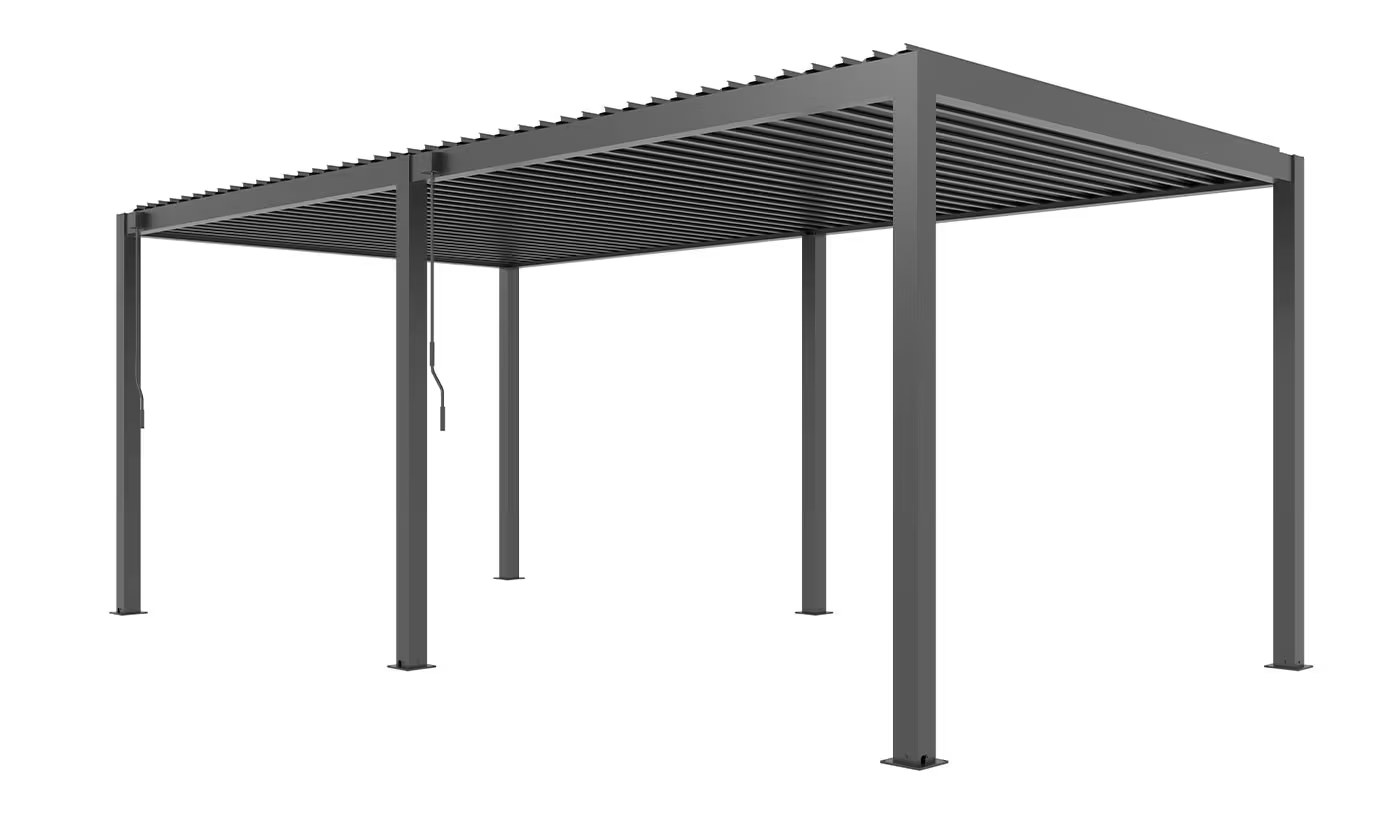 Manuelle bioklimatische Alu-Pergola Gaillard 6x4m 46N Anthrazit