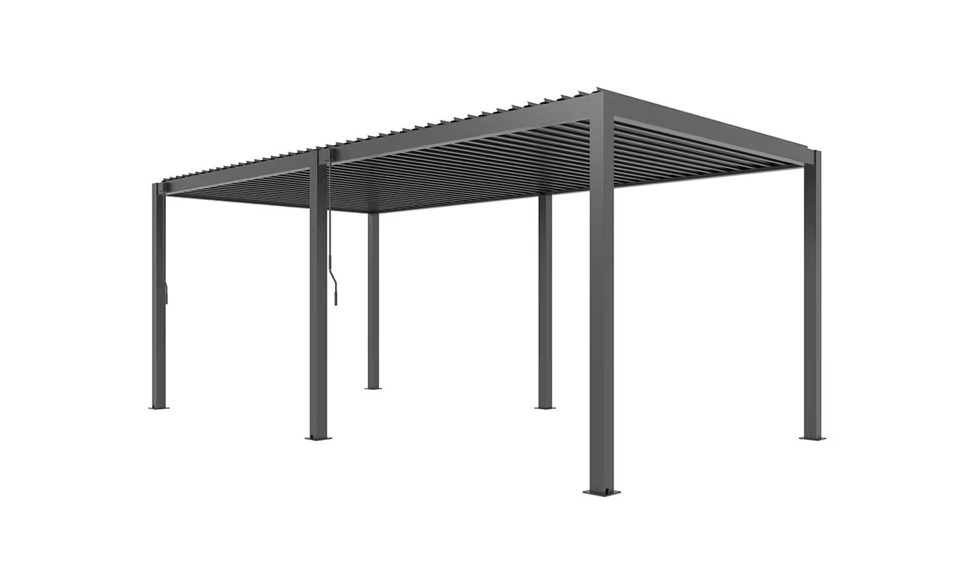 Manuelle bioklimatische Alu-Pergola Gaillard 6x4m 46N Anthrazit – Bild 7