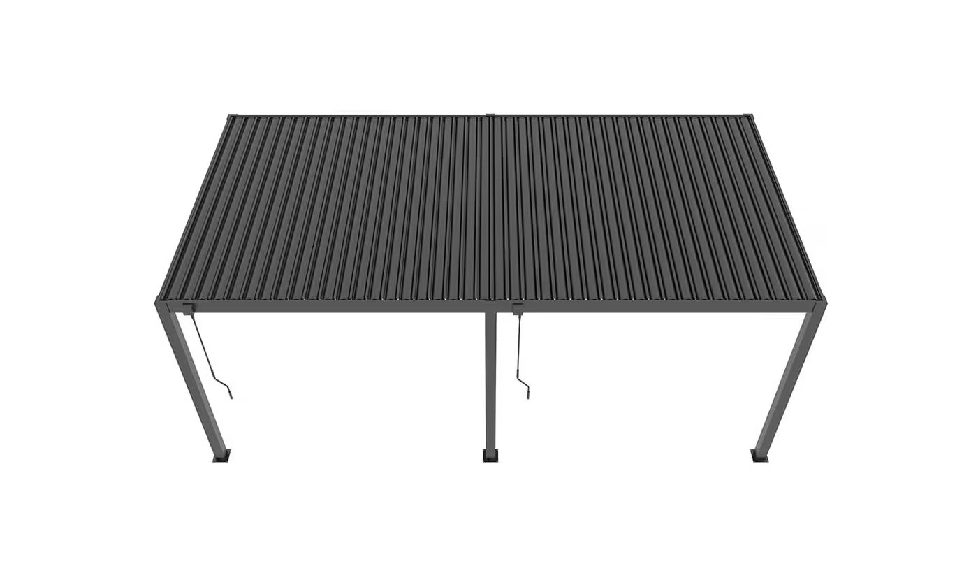 Manuelle bioklimatische Alu-Pergola Gaillard 6x4m 46N Anthrazit – Bild 9