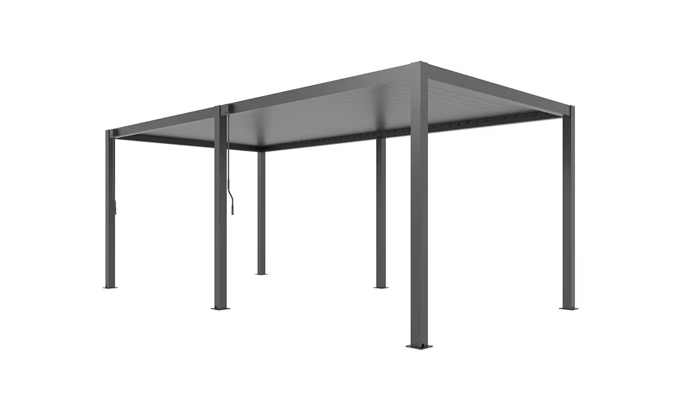 Manuelle bioklimatische Alu-Pergola Gaillard 6x4m 46N Anthrazit – Bild 10