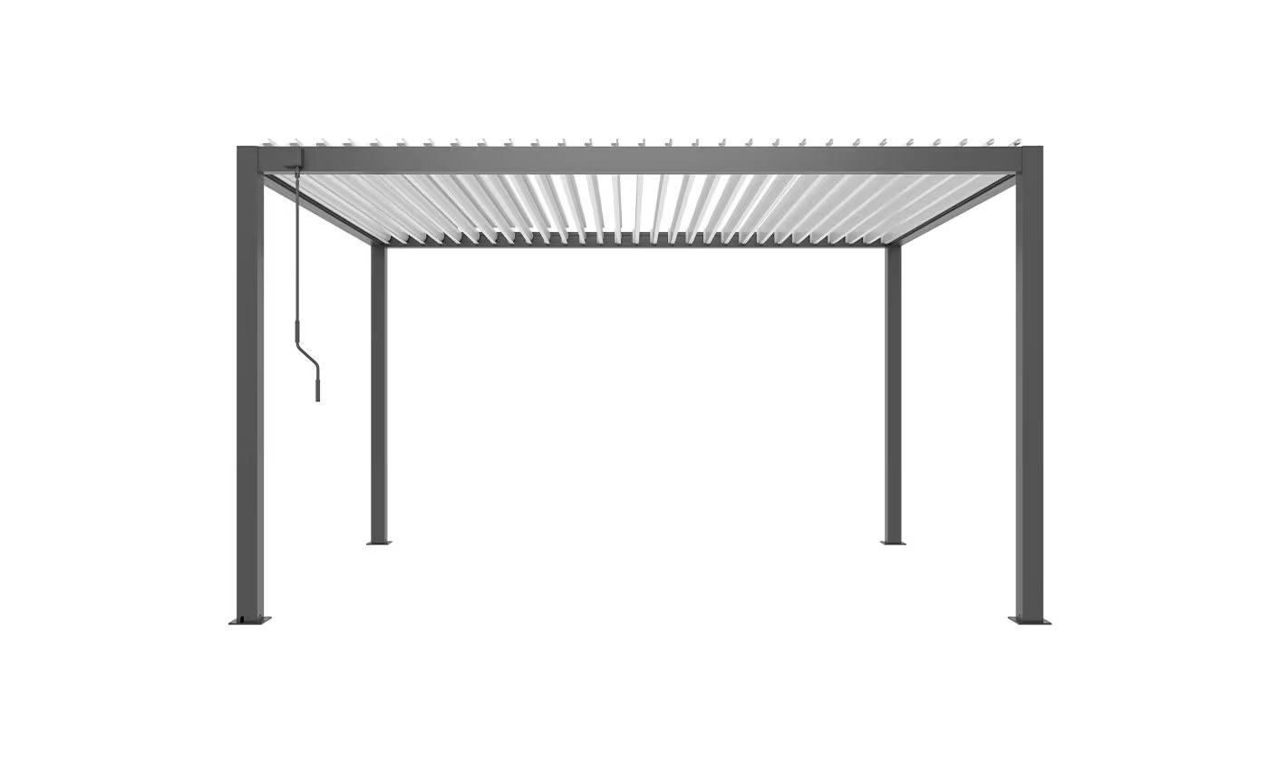 Bioklimatische Alu-Pergola Gaillard 4x4m Anthrazit & weiße Lamellen – Bild 4
