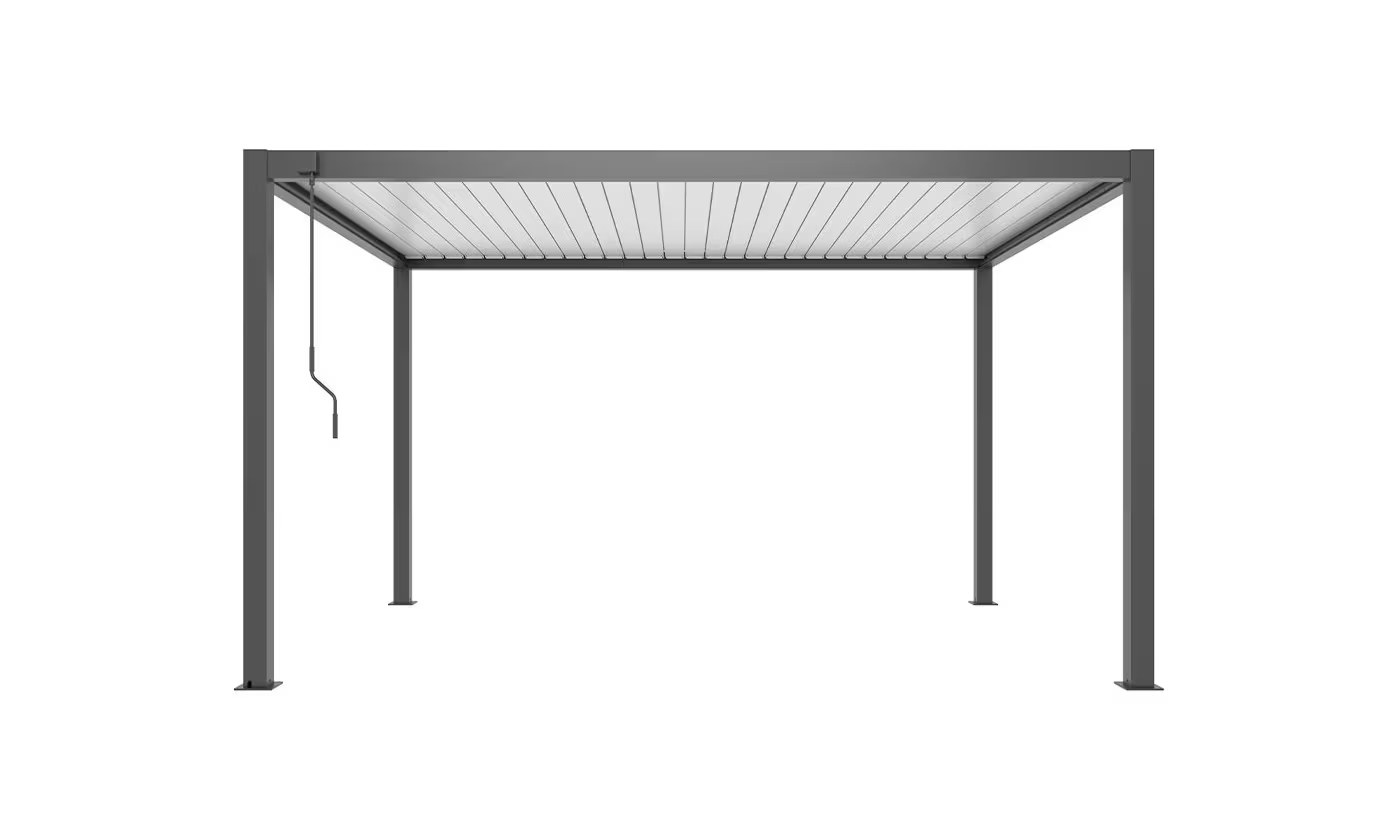 Bioklimatische Alu-Pergola Gaillard 4x4m Anthrazit & weiße Lamellen – Bild 5