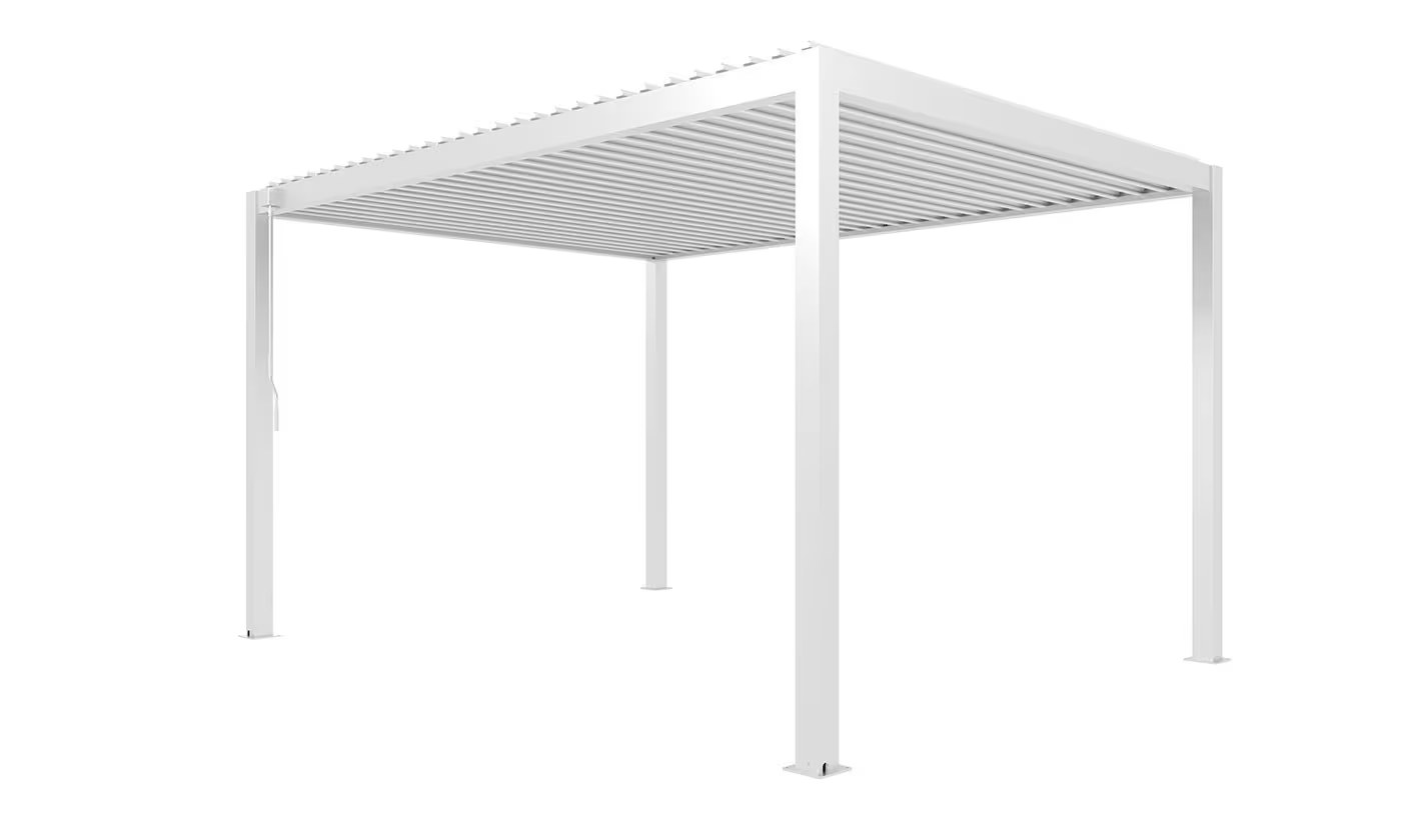 Manuelle bioklimatische Alu-Pergola Gaillard 4x4m 44B Weiß