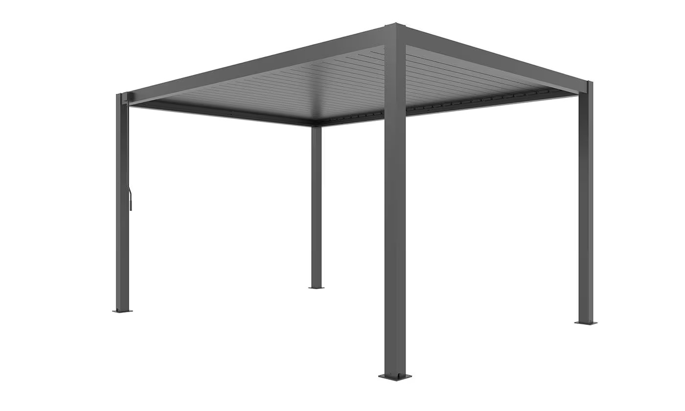 Manuelle bioklimatische Alu-Pergola Gaillard 4x4m 44N Anthrazit