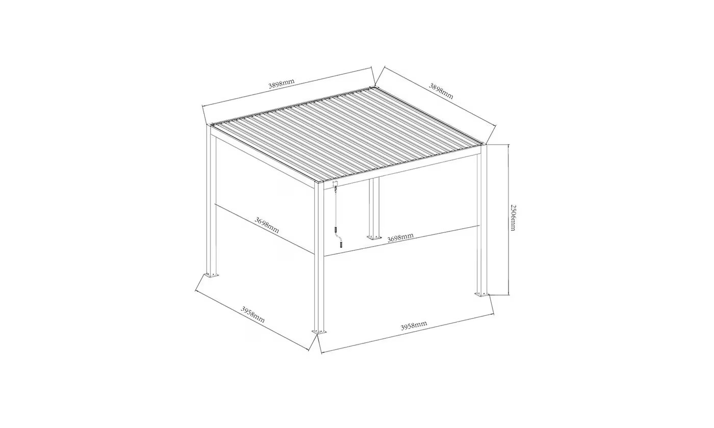 Manuelle bioklimatische Alu-Pergola Gaillard 4x4m 44N Anthrazit – Bild 5
