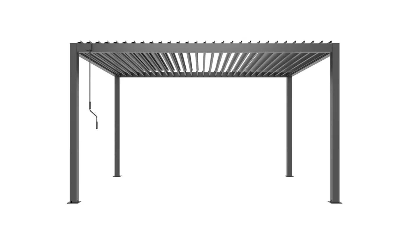 Manuelle bioklimatische Alu-Pergola Gaillard 4x4m 44N Anthrazit – Bild 7