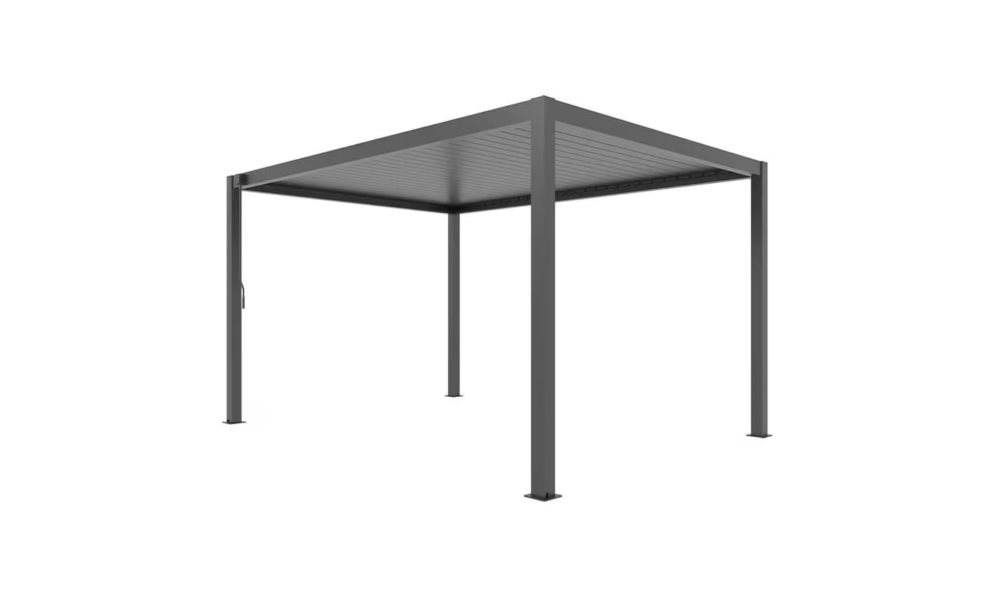Manuelle bioklimatische Alu-Pergola Gaillard 4x4m 44N Anthrazit – Bild 8