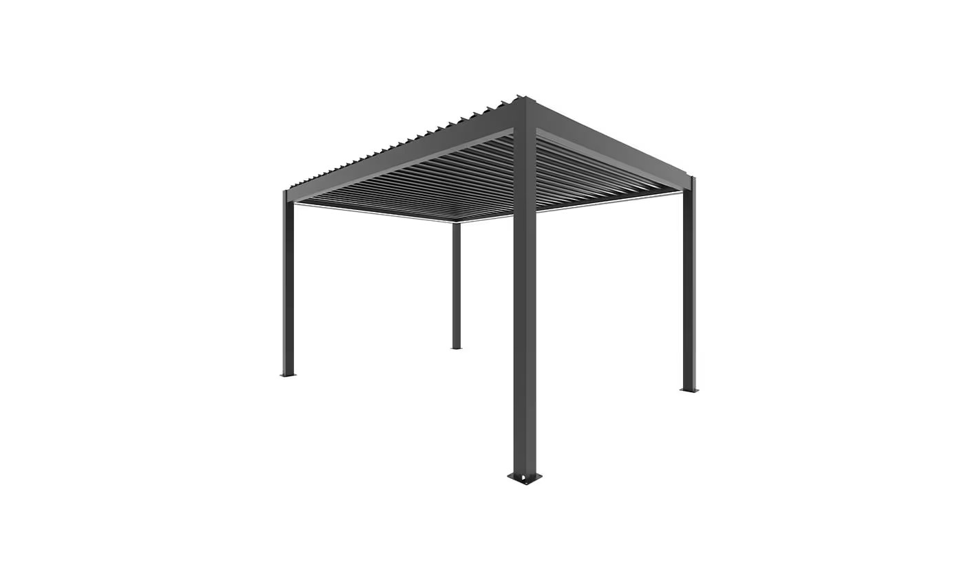 Motorisierte bioklimatische Alu-Pergola Windsor 3x3m 33N Anthrazit