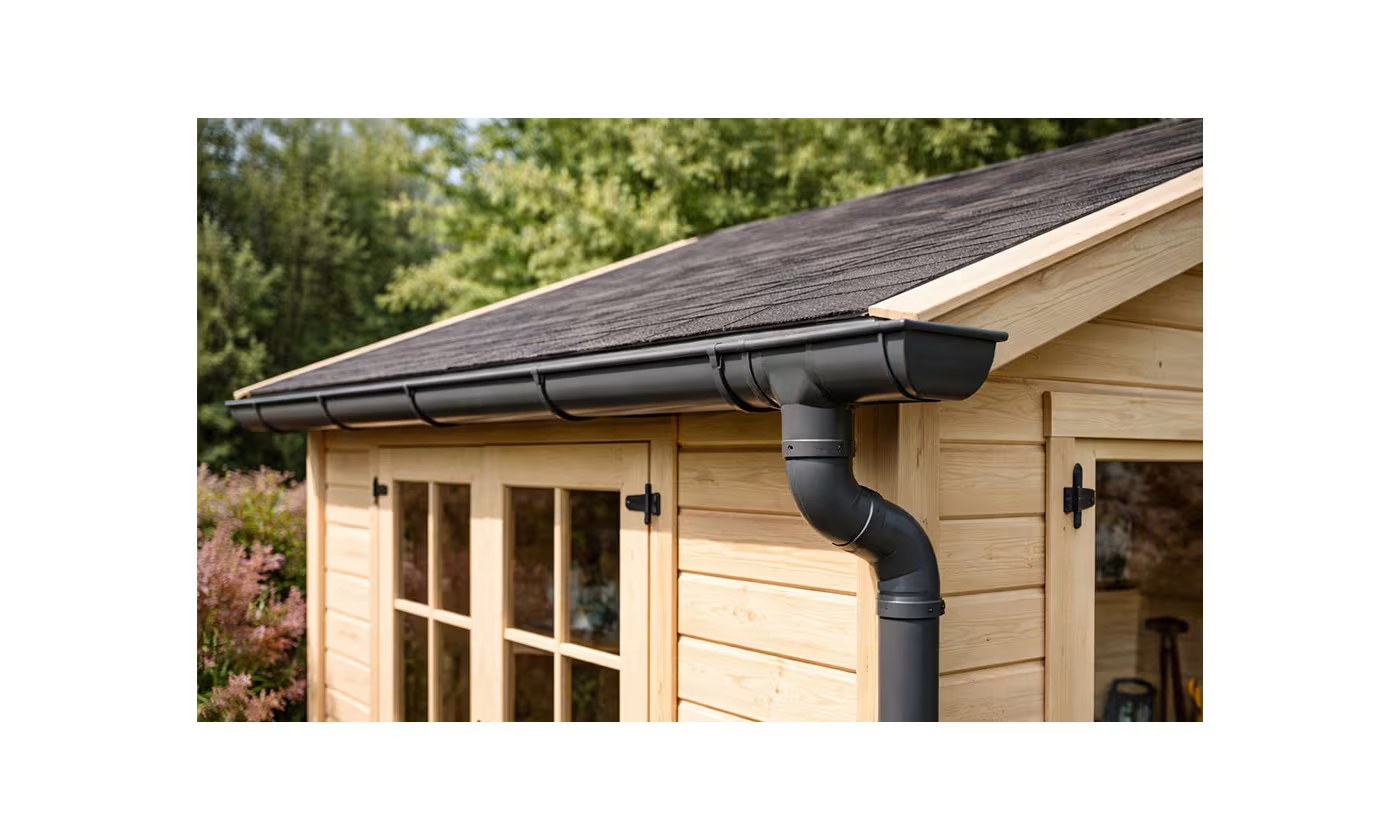 PVC-Dachrinnen-Kit D16 Satteldach 400cm max. schiefergrau