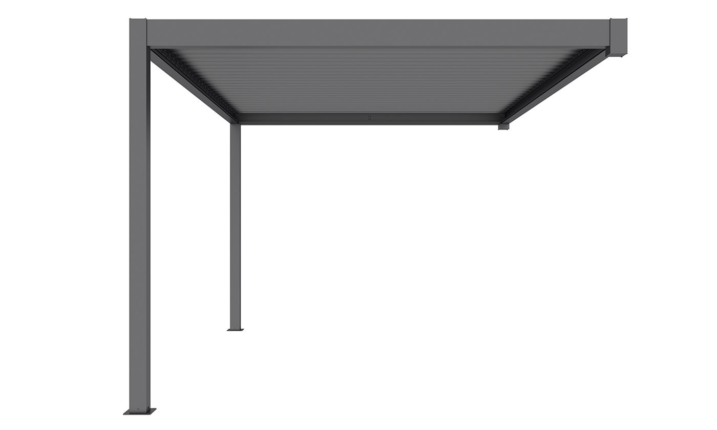 Manuelle bioklimatische Anlehn-Pergola Alu Chantilly 4x3m 34N Anthrazit