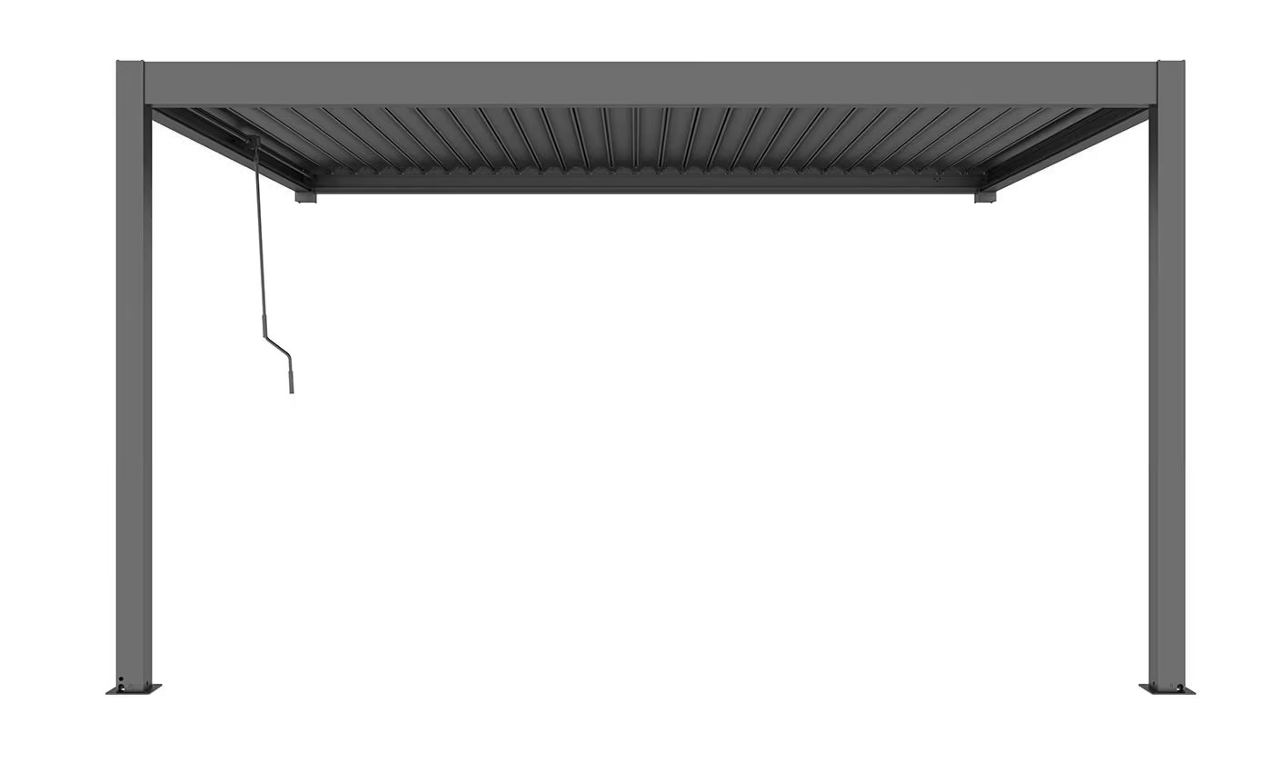 Manuelle bioklimatische Anlehn-Pergola Alu Chantilly 4x3m 34N Anthrazit – Bild 3