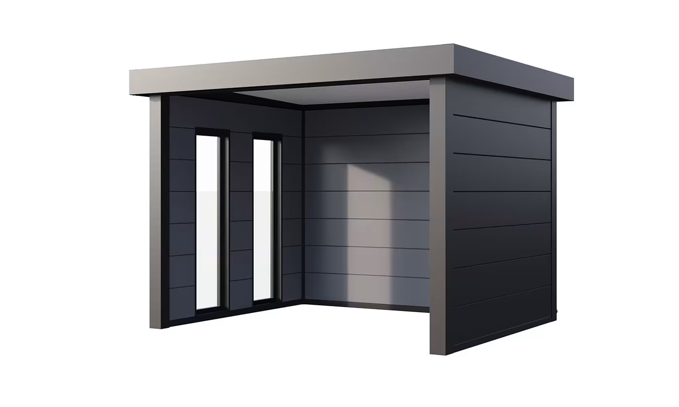 Metall-Poolhaus Singolo 3630 Anthrazit Fenster | Telluria – Bild 2