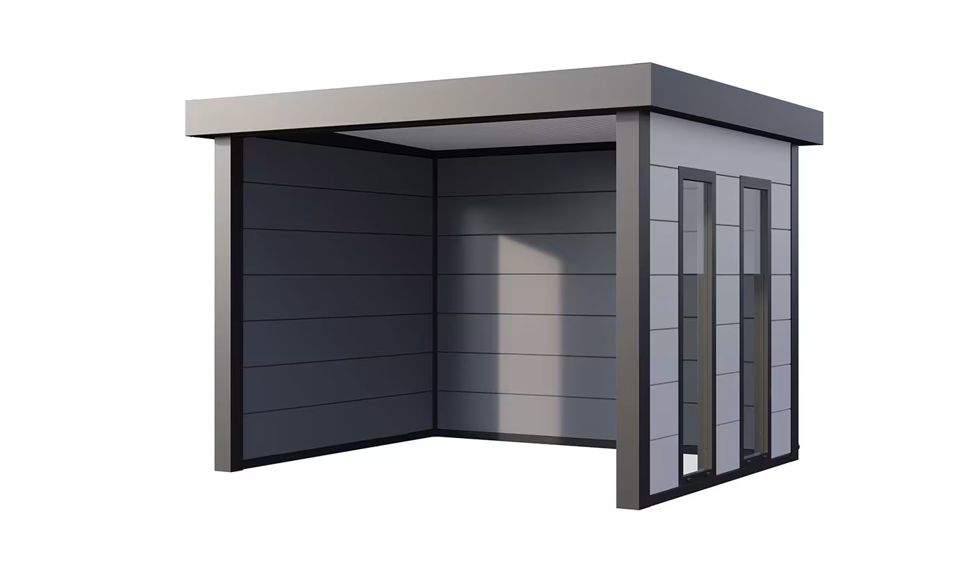 Metall-Poolhaus Singolo 3630 Weiß Fenster | Telluria – Bild 2