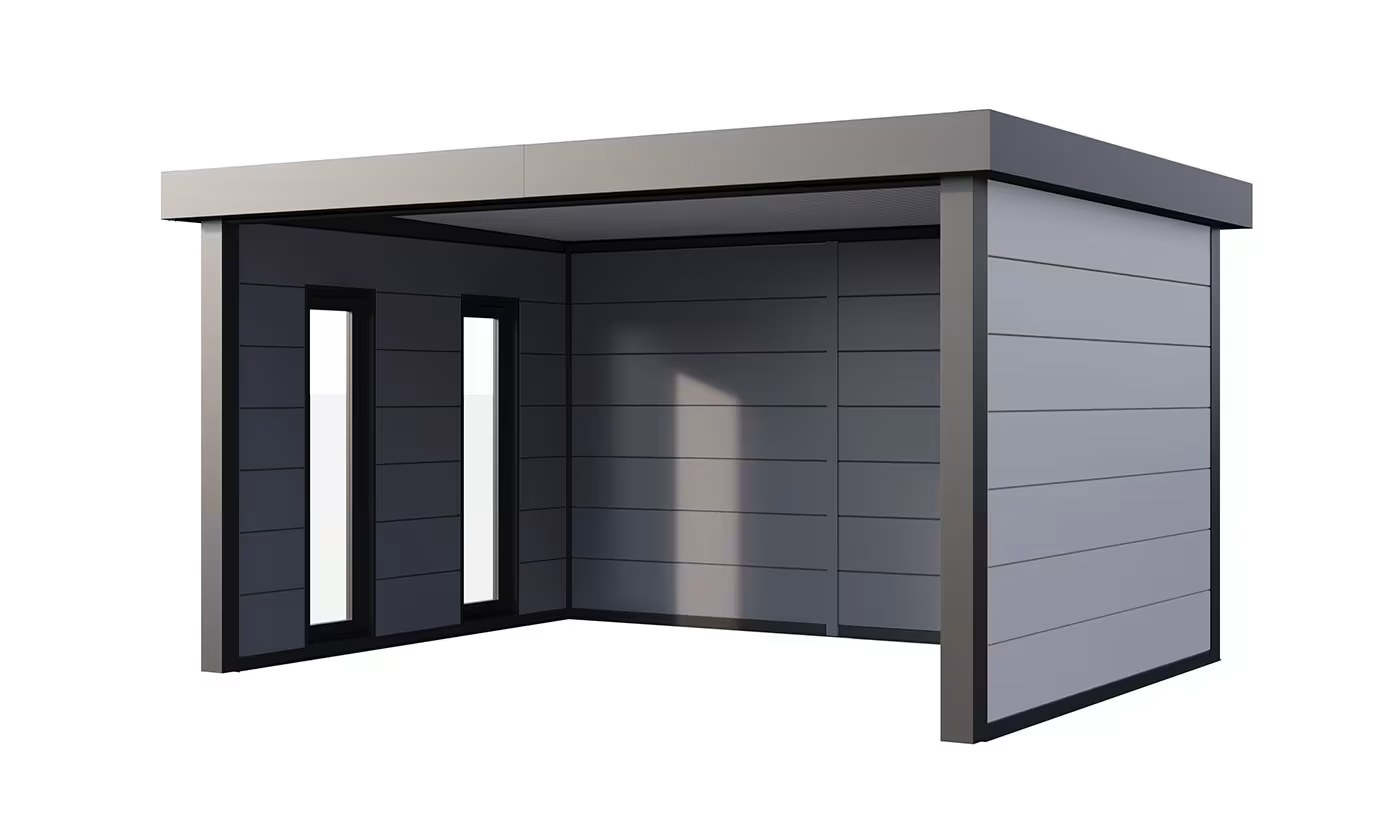 Metall-Poolhaus Singolo 4836 Weiß Fenster | Telluria