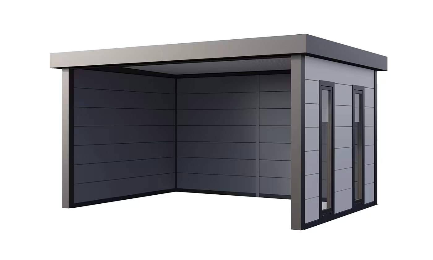 Metall-Poolhaus Singolo 4836 Weiß Fenster | Telluria – Bild 2