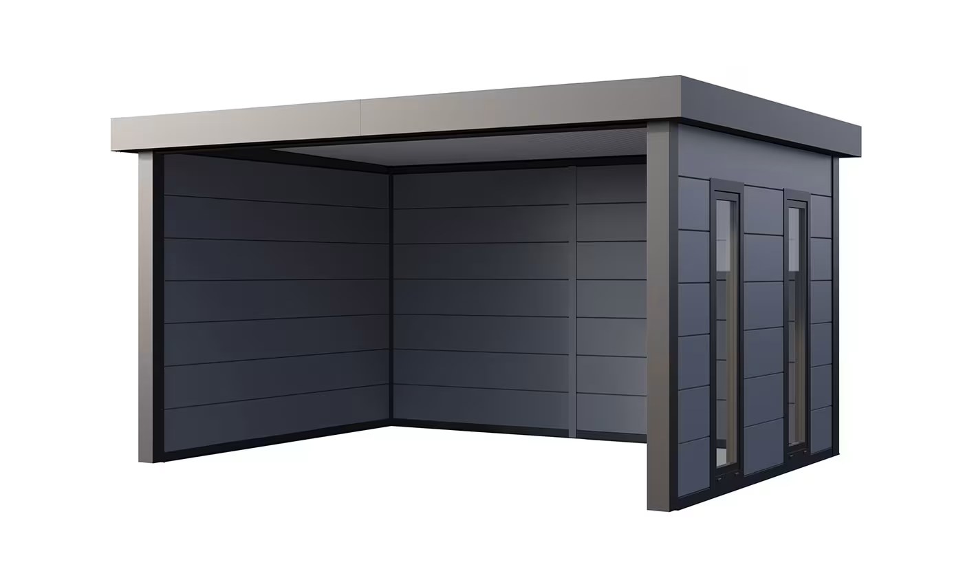 Metall-Poolhaus Singolo 4836 Hellgrau Fenster | Telluria – Bild 2
