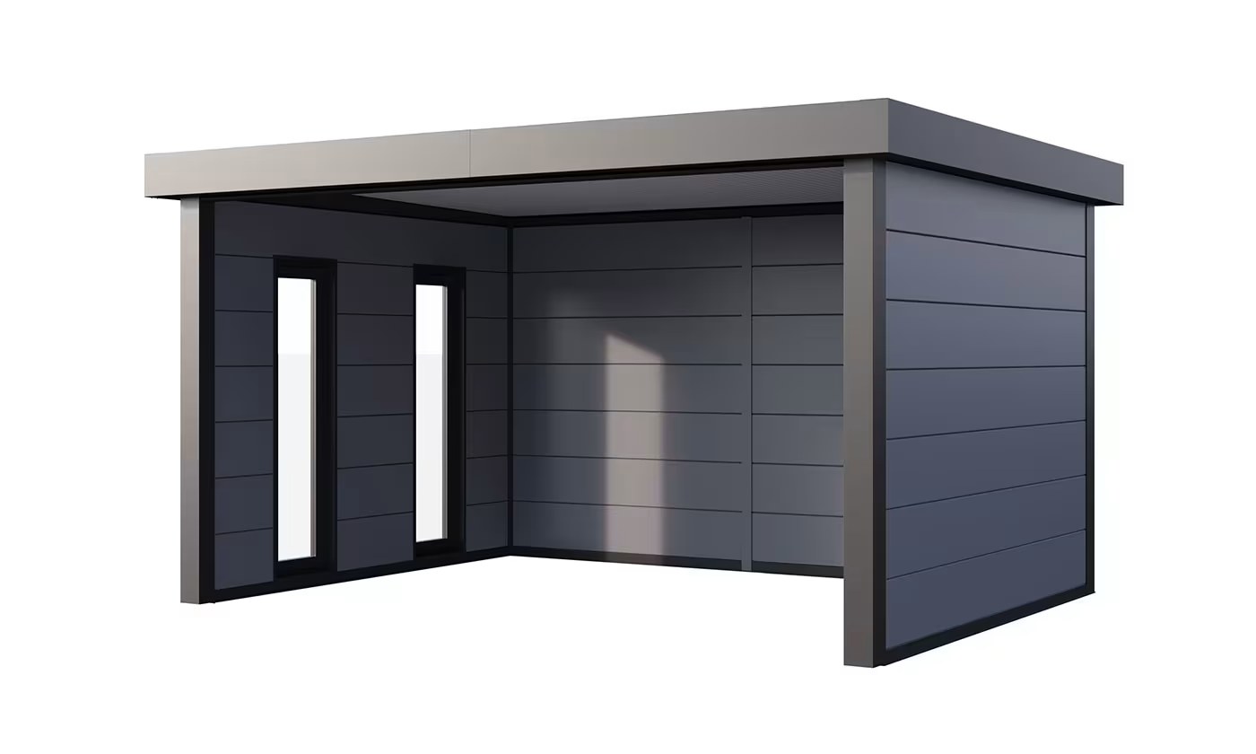 Metall-Poolhaus Singolo 4836 Anthrazit Fenster | Telluria