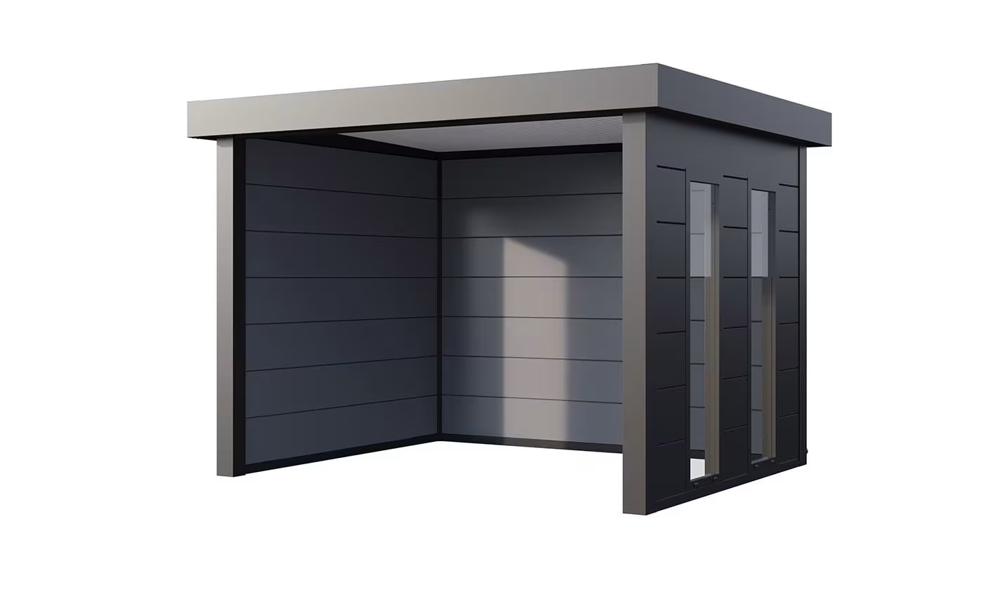 Metall-Poolhaus Singolo 3630 Anthrazit Fenster | Telluria
