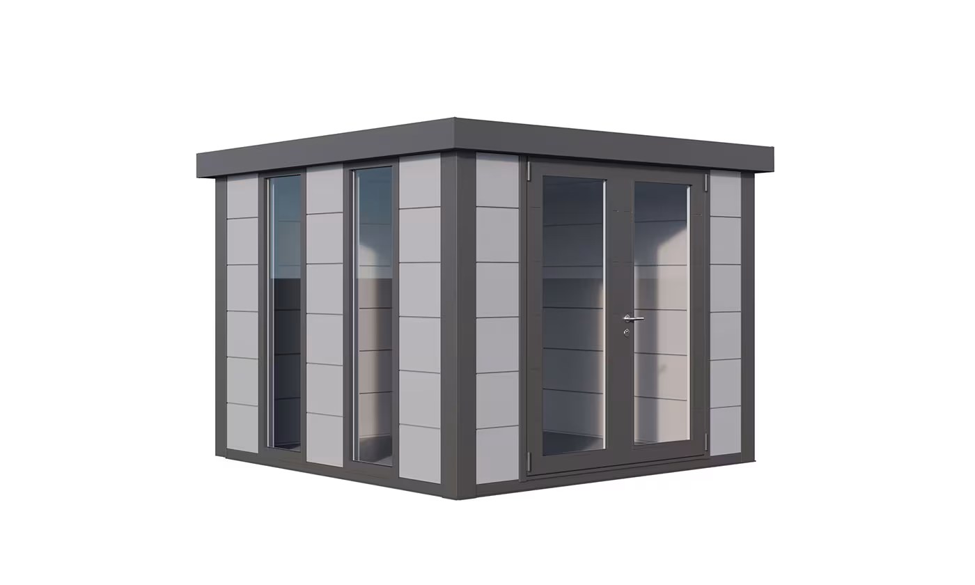 Metall-Gartenhaus Telluria Luminato 3030 Hellgrau 298×298 cm