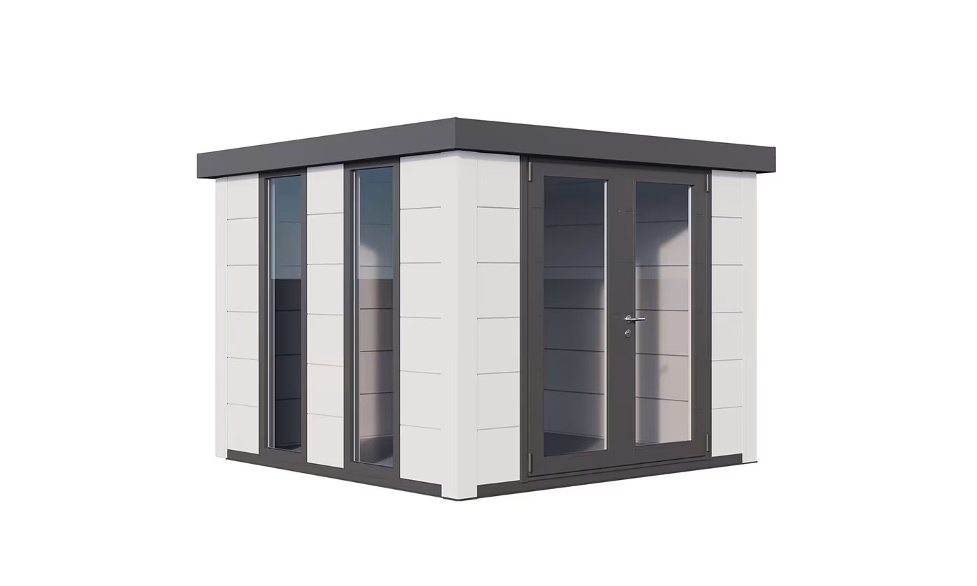 Metall-Gartenhaus Telluria Luminato 3030 Weiß 298×298 cm