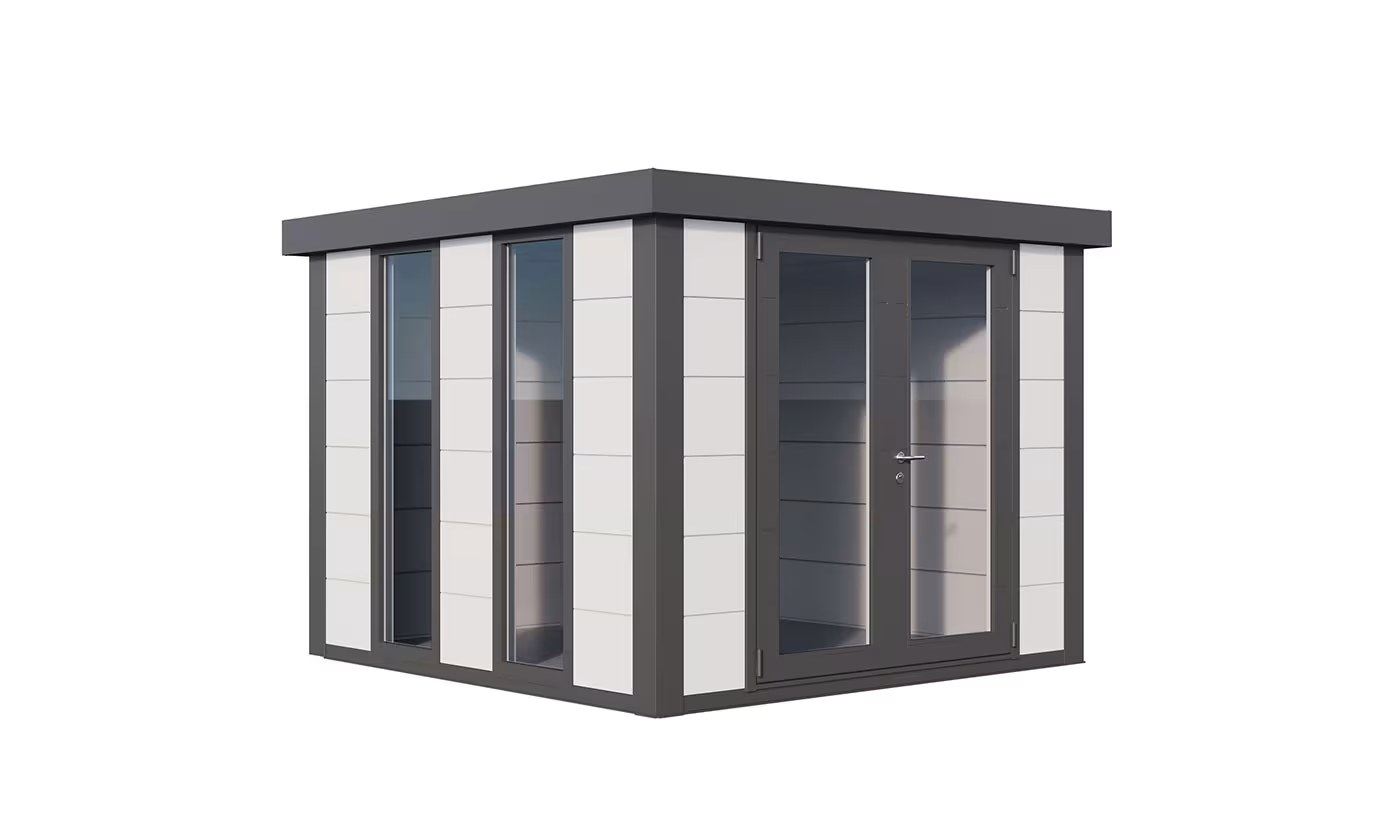 Metall-Gartenhaus Telluria Luminato 3030 Weiß AB 298×298 cm