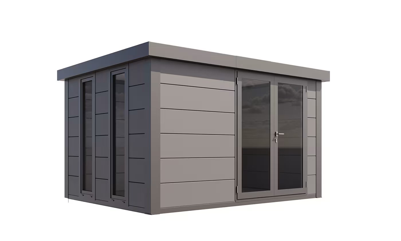 Metall-Gartenhaus Telluria Luminato 3930 Hellgrau 388×298 cm
