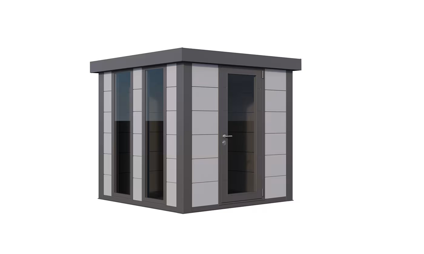 Metall-Gartenhaus Telluria Luminato 2424 Hellgrau 238×238 cm