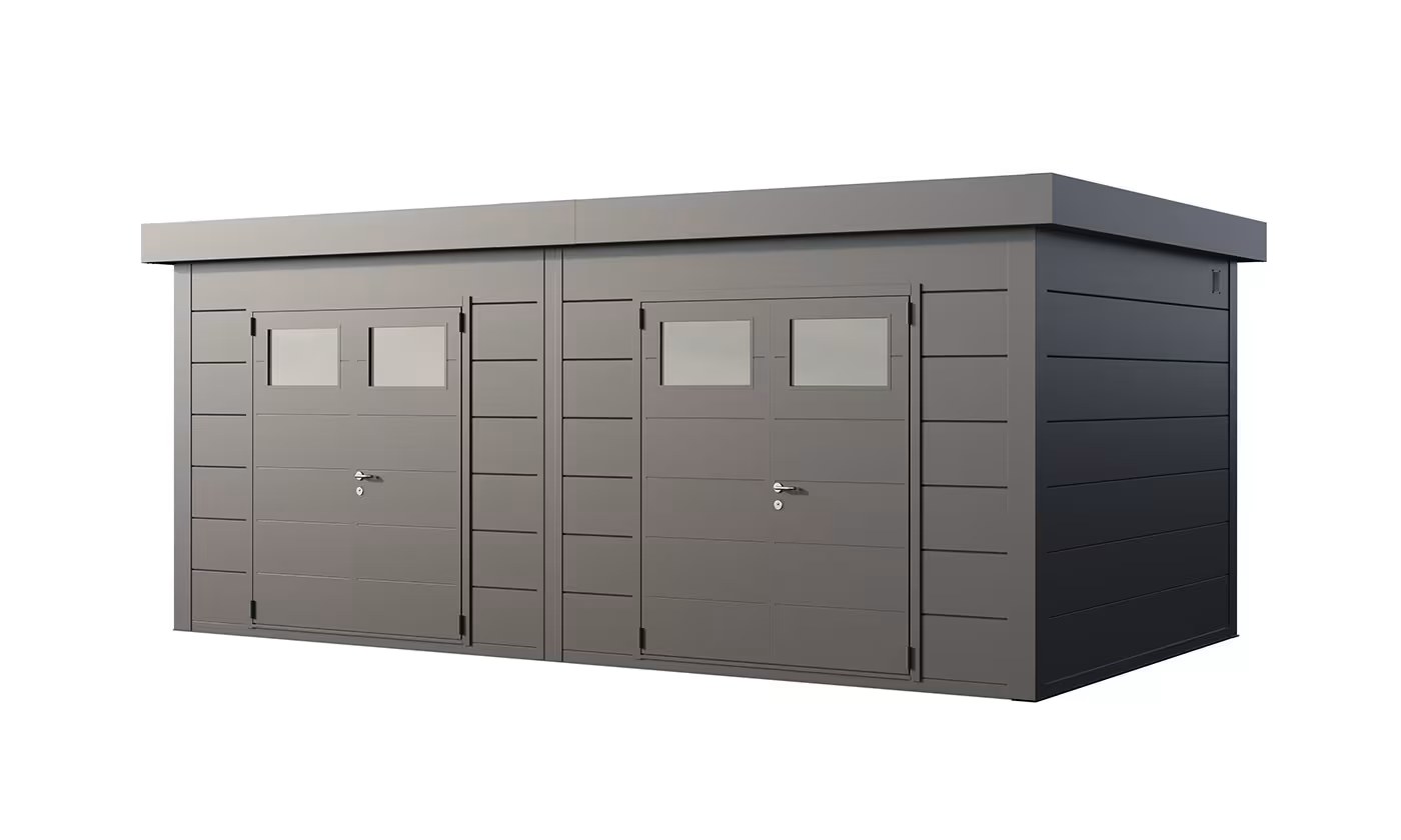 Metall-Gartenhaus Classico DUO / 3336+ / Anthrazit – 642 × 358 cm – 22,98 m²