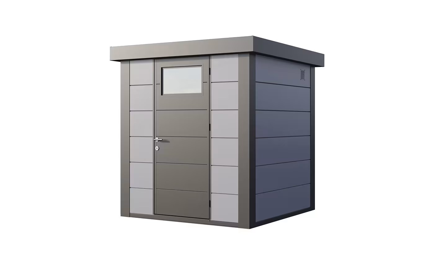 Metall-Gartenhaus Eléganto / Classico / 2121 / Hellgrau 208 x 208 | Premium Metall-Gartenhaus Telluria