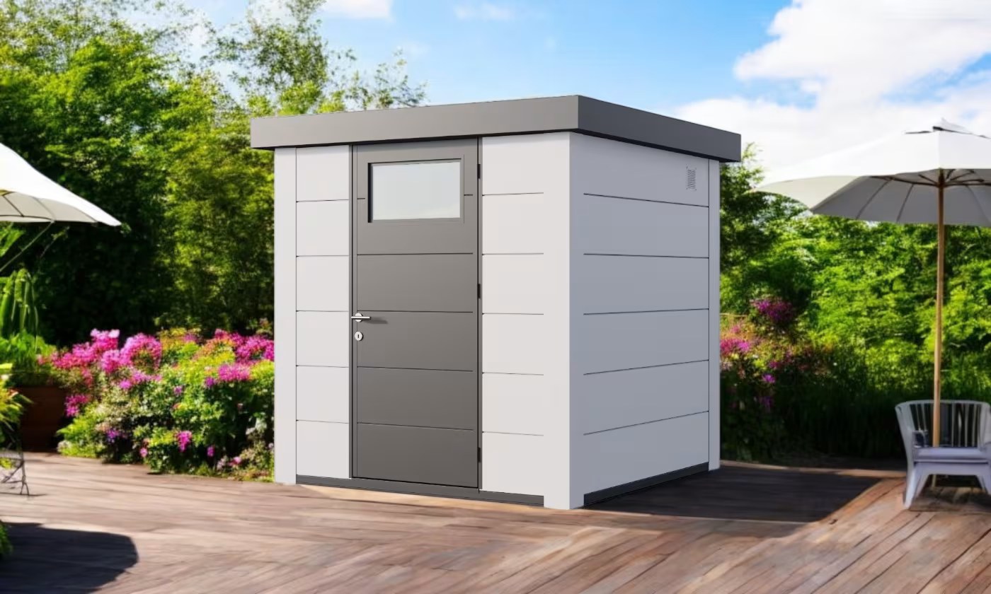 Metall-Gartenhaus Eléganto / Classico / 2121 / Weiß 208 x 208 | Premium Metall-Gartenhaus Telluria – Bild 2