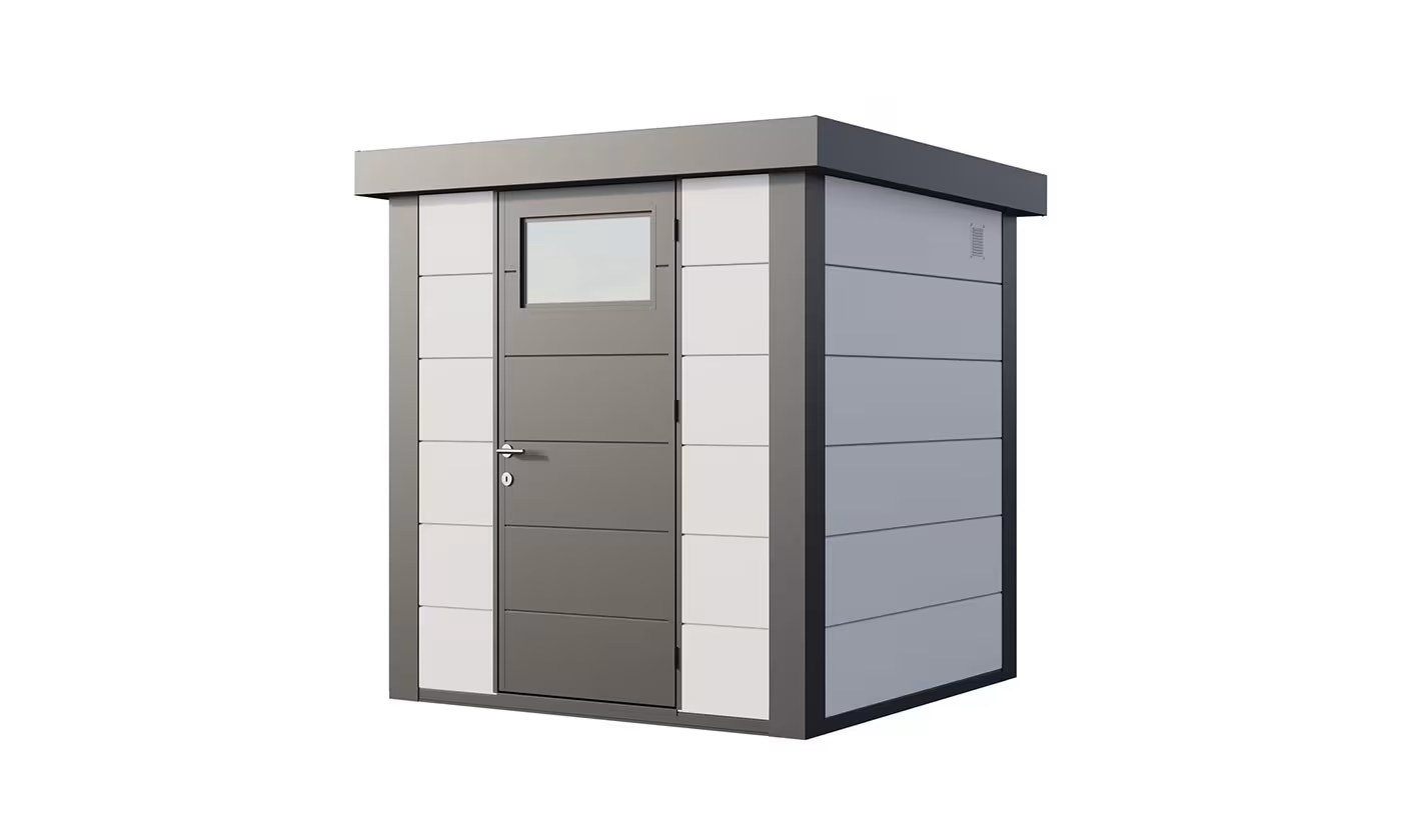 Metall-Gartenhaus Eléganto / Classico / 2121 / Weiß / Anlehn- 208 x 208 | Premium Metall-Gartenhaus Telluria