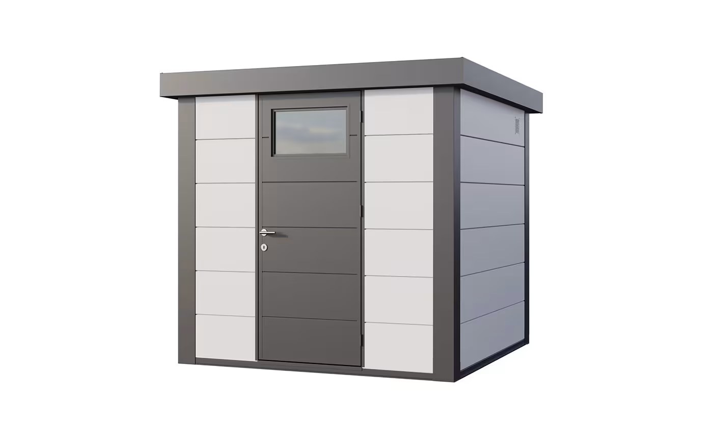 Metall-Gartenhaus Eléganto / Classico / 2424 / Weiß / Anlehn- 238 x 238 | Premium Metall-Gartenhaus Telluria