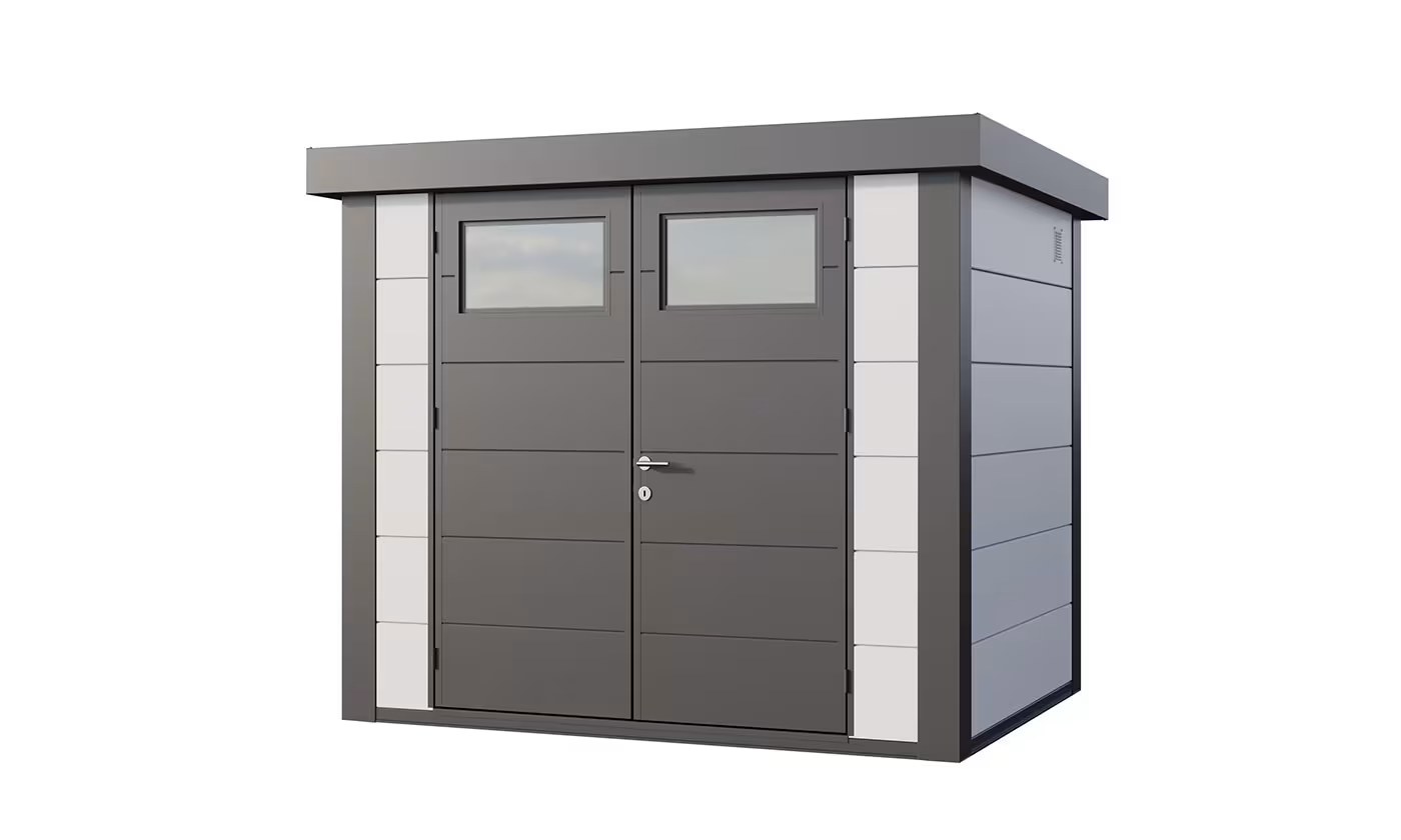 Metall-Gartenhaus Eléganto / Classico / 2721 / Weiß / Anlehn- 268 x 208 | Premium Metall-Gartenhaus Telluria