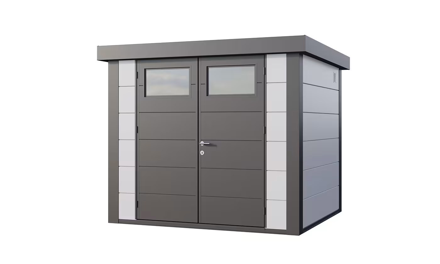 Metall-Gartenhaus Eléganto / Classico / 2724 / Weiß / Anlehn- 268 x 238 | Premium Metall-Gartenhaus Telluria