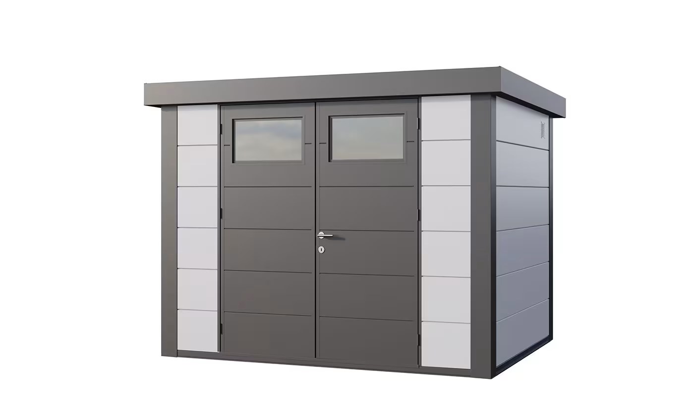 Metall-Gartenhaus Eléganto / Classico / 3024 / Weiß / Anlehn- 298 x 238 | Premium Metall-Gartenhaus Telluria