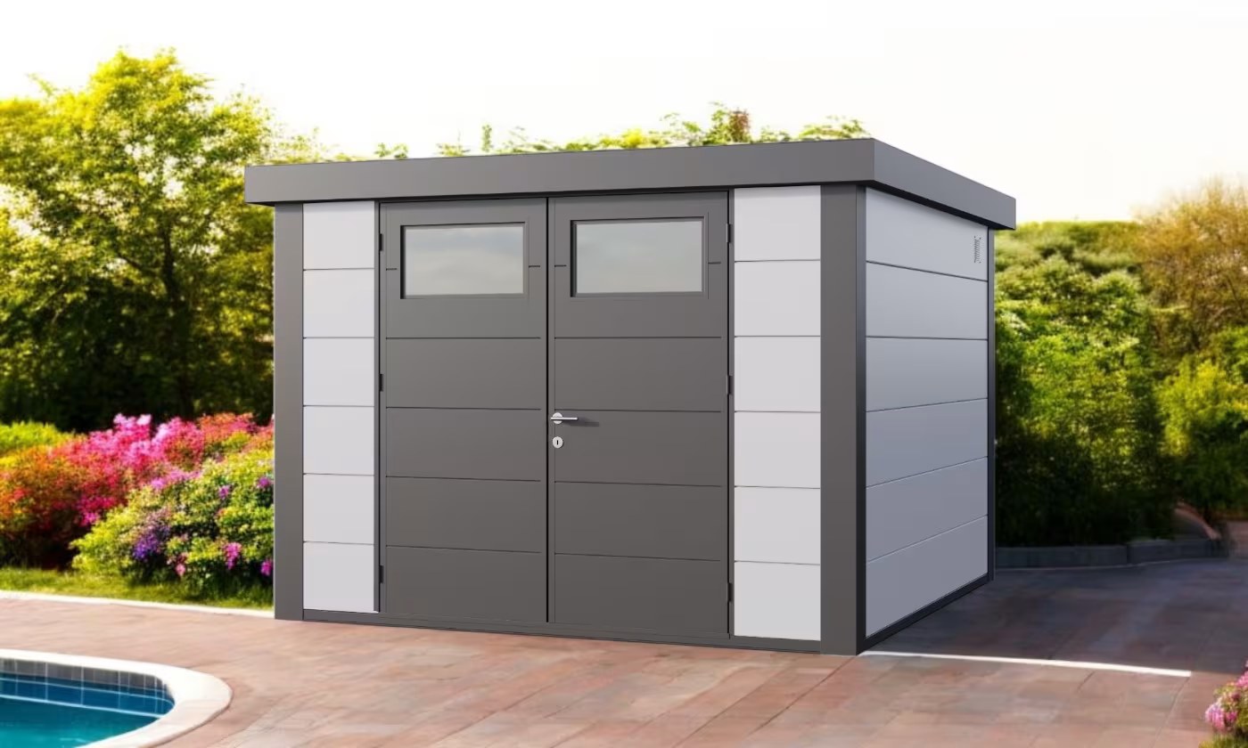 Metall-Gartenhaus Eléganto / Classico / 3030 / Weiß / Anlehn- 298 x 298 | Premium Metall-Gartenhaus Telluria – Bild 2