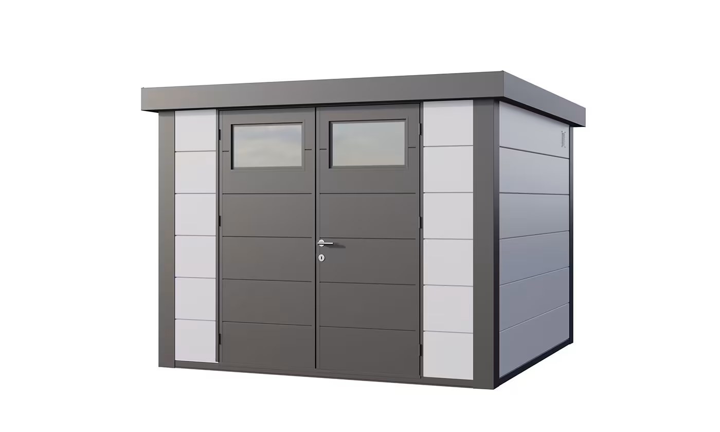 Metall-Gartenhaus Eléganto / Classico / 3030 / Weiß / Anlehn- 298 x 298 | Premium Metall-Gartenhaus Telluria