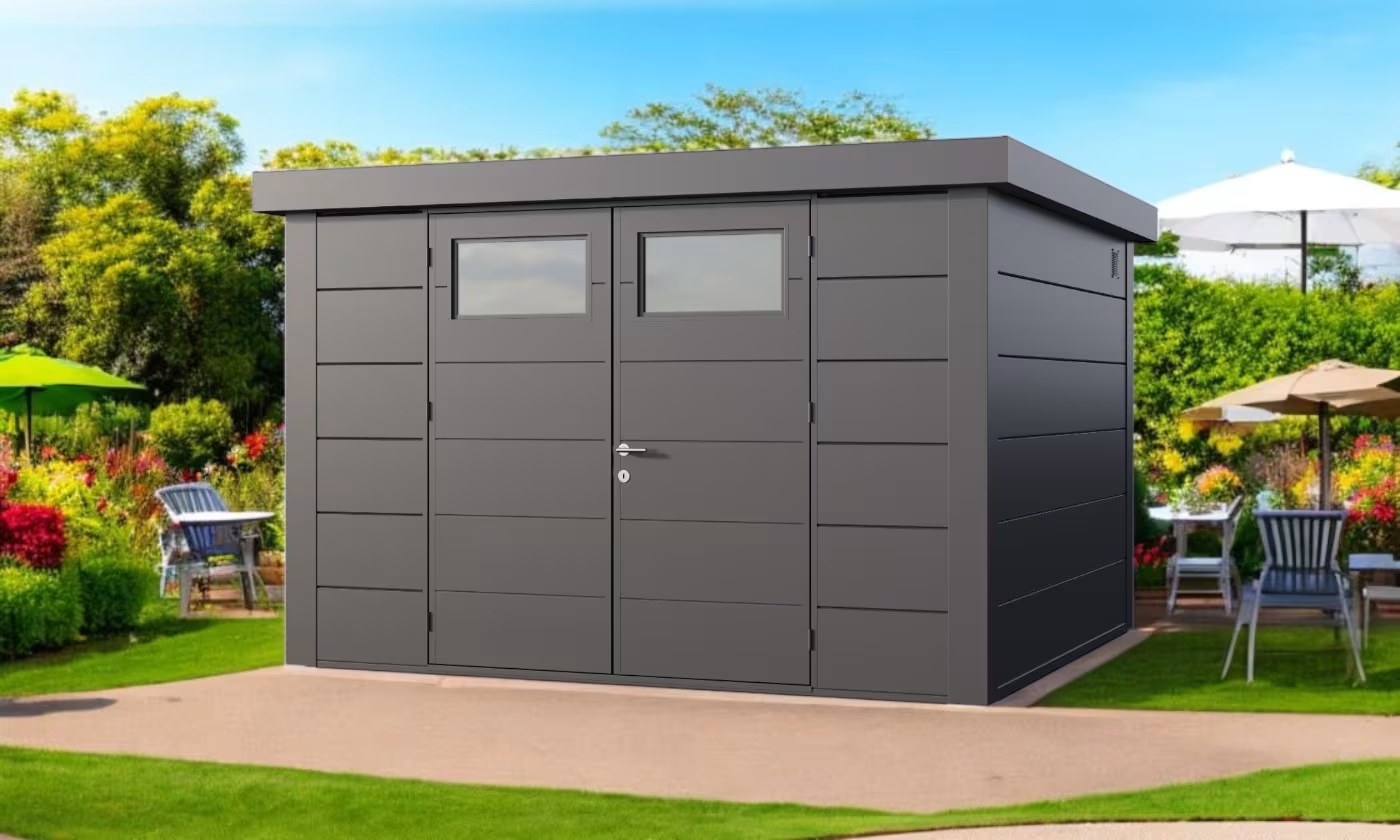 Metall-Gartenhaus Eléganto / Classico / 3330 / Anthrazit 328 x 298 | Premium Metall-Gartenhaus Telluria – Bild 2