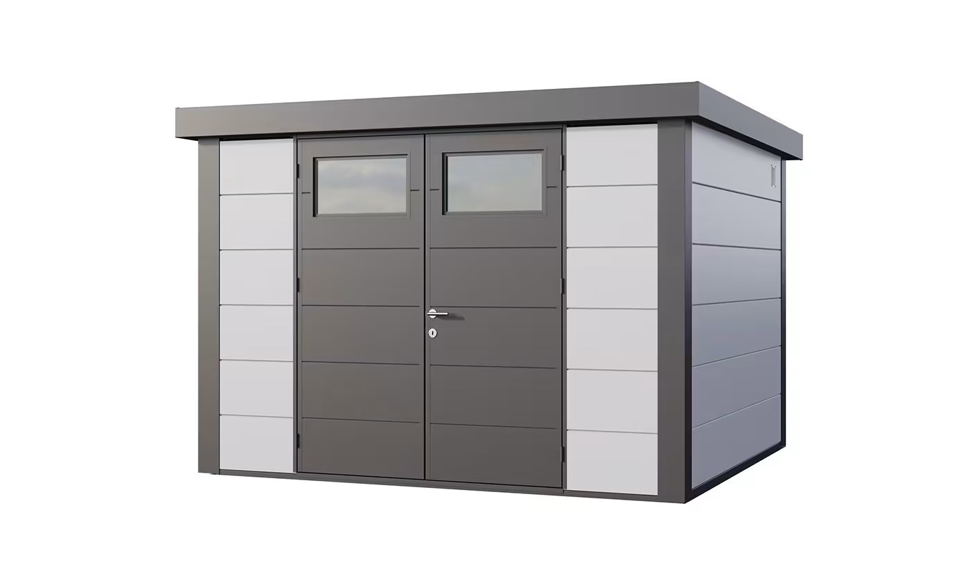 Metall-Gartenhaus Eléganto / Classico / 3330 / Weiß / Anlehn- 328 x 298 | Premium Metall-Gartenhaus Telluria