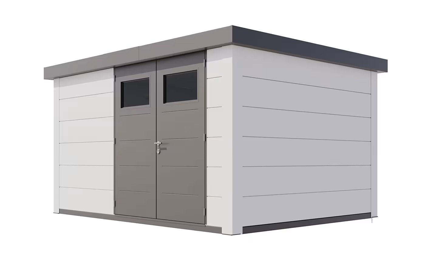 Metall-Gartenhaus Telluria Classico 3930 Weiß – Premium Design
