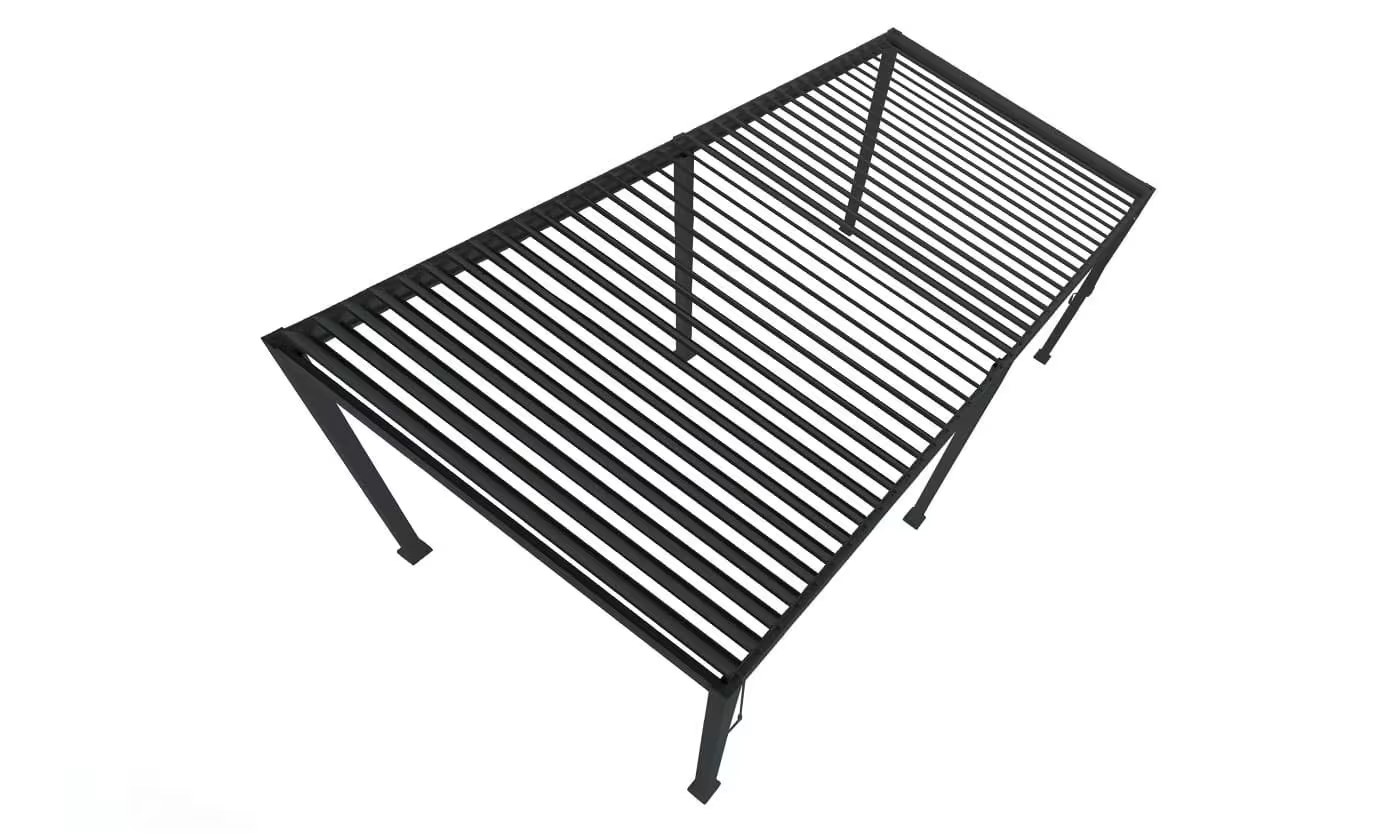 Manuelle bioklimatische Alu-Pergola Soléa 6x3m 36N Anthrazit – 2 Stores inklusive – Bild 4