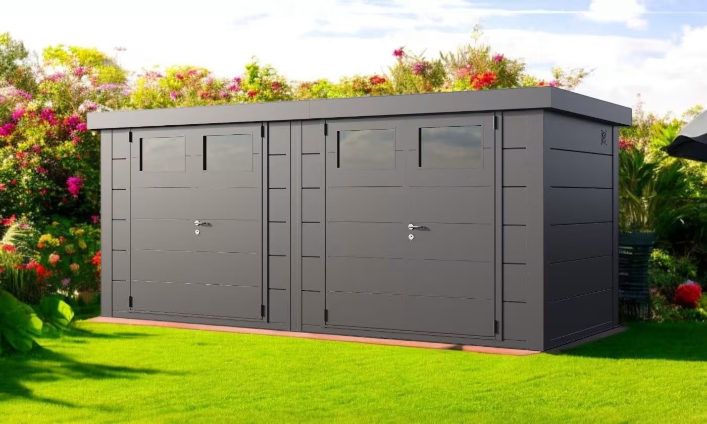 Metall-Gartenhaus Classico DUO / 2721 / Anthrazit – 522 × 208 cm – 10,86 m² – Bild 2